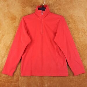 KILLTEC Womens Sweater Size 10 Red 1/4 Zip Pullover Fleece Turtleneck Outdoor